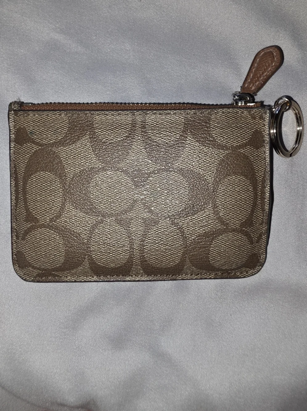 Coach Signature Divided Card Case with Key Ring
